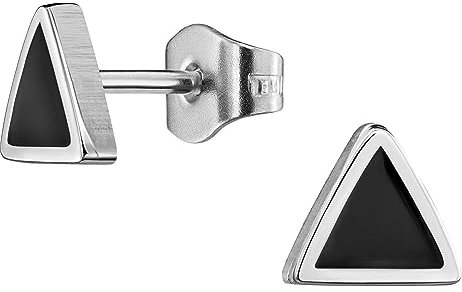 Traveller Ohrstecker - Herren - Edelstahl - Dreieck - Schwarz - Made in Germany - 7 mm - 171003