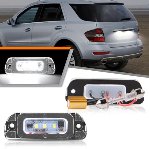 OZ-LAMPE LED Kennzeichenbeleuchtung für Merceds-Benz R-class W251 ML-class W164 GL-class X164, Led Beleuchtung mit CAN-Bus, Nummernschildbeleuchtung LED 2 Stücke, 3 * 2835 SMD