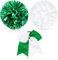 Theaque Cheerleader-Pompons und große Cheerleader-Haarschleife für Mädchen, 30,5 cm, groß, metallisch, Cheerleader-Pompoms für Sport-Team, Geist (Grün und Weiß)