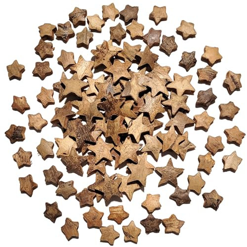 Deko - Mix KOKOS Sterne Weihnachten Advent Bastelset kreative Idee Natur Dekoration Kokossternen (Kokossterne 100 Stück Natur)