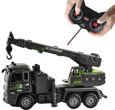 Qumiuu Gru RC | Carrello elevatore Davvero Fantastico,Auto da Costruzione Meccanica, Giocattolo per Auto di ingegneria elettrica, Regali per carrelli elevatori RC per Bambini