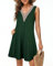 Tanmolo Damen Sommerkleid Kurz Freizeitkleid Spitze V-Ausschnitt Knielang Ärmellos Swing Kleid S Grün
