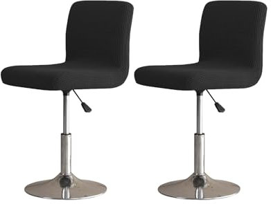 Barhocker-Bezug, 2/4/6 Stück, abnehmbarer Barstuhlbezug, Pubstuhlbezüge, drehbar und waschbar, für Esszimmerstühle, hoch, Schwarz, 2 Stück