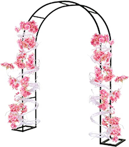 GueTTO Rosenbogen Torbogen Metall stabil Gartenbogen Pulverbeschichtetem Stahl Rankbogen Hochzeitsbogen Verzinkt 120cm 140cm 180cm 200cm 240cm 280cm 300cm 350cm,Schwarz,W120*H220cm