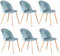 TTATC Lot de 6 Chaises de Salle à Manger Rembourrées avec Revêtement en Velours, Chaises de Cuisine au Design Moderne avec Pieds en Métal Réglables de Style Bois, Vert