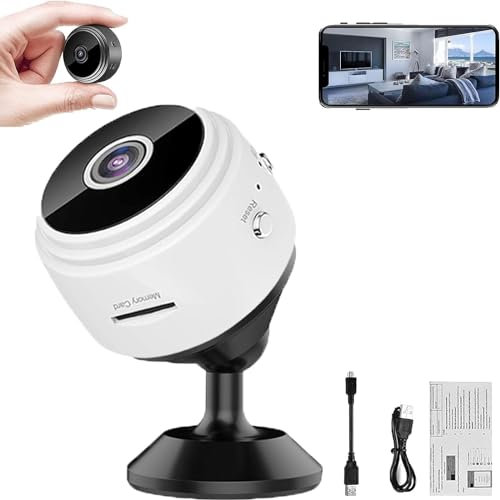 Mini Spy Camera,Mini Camera Spy,Mini Spy Camera Wireless Hidden with Audio, Spy Focus Magnetic Mini Security Camera Outdoor,Mini Spy Security Camera Wireless,Spy Camera No Wifi Needed (White, 1PC)