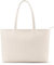 Quirkademy Damen Henkeltaschen, Tote Shopper Bag aus PU Leder, Handtaschen mit Innentscahe, Schultertasche mit Große Kapazität für Arbeit Schule Einkauf Reise Büro (Reisweiß)