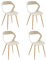 JZGORC Lot de 4 Chaises de Salle à Manger Nordiques, Chaises de Cuisine, avec Pieds de Chaise en Métal, Grand Design de Dossier évidé, idéal pour Salon, Salle de Détente -Kaki + Bois