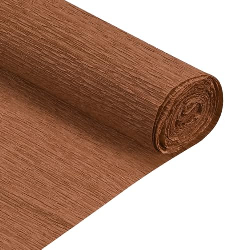 QUARKZMAN Krepppapier 50 x 210 cm Kräuselpapier Pastell Crepe Paper Seidenpapier Floristenkrepp Crepe-Papier zum Basteln Dekoration Geschenk Verpackung Blumen, Rot Braun