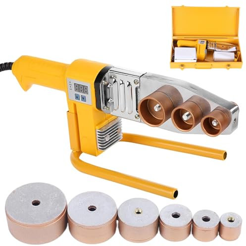 Saldatrice a Manicotto Professionale, con Display Digitale, Saldatrice a Tubi da 20-63 mm, in Plastica Saldatrice per Saldatura a Testa Piatta PPR, PE, PVC, PP, PB, PPN
