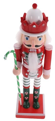 Cabilock Soldat Casse-Noisette Casse-Noix à La Menthe Poivrée Ornements Casse-Noix Scintillants Décorations d'arbre De Noël Petites Figurines Casse-Noisette Casse-Noix De Bureau Rouge Bois