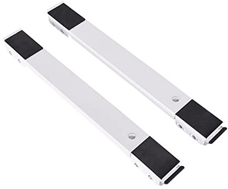 siduytin 2 Stück Waschmaschine Kühlschrank Einstellbare Mobile Basis Einziehbare Edelstahlhalterung Bewegliche Halterung für Zuhause, Weiß