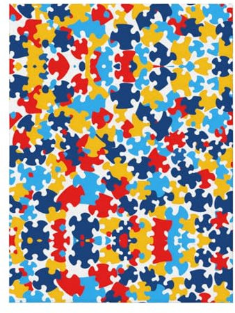 YYHWHJDE Superweiche Decke mit Herzmuster, für Autismus-Bewusstsein, Puzzleteile, 101,6 x 76,2 cm, leicht, warm, langlebig, geeignet für Bett, Sofa