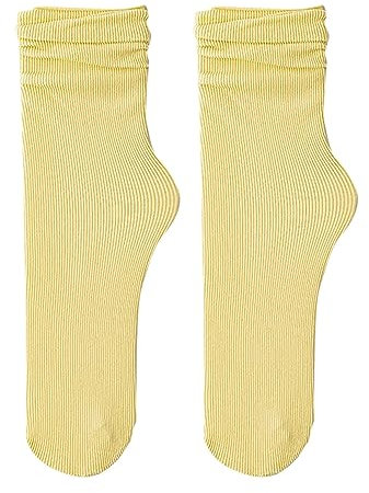 Generisch Medias de Halloween para mujer, calcetines de hielo finos, sólidos, simples, de seda de hielo, medias de tubo medio, arco iris, amarillo, 18-40