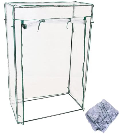 Copertura per serra per pomodori serra, robusta copertura per piante, riutilizzabile, in PVC trasparente, per esterni, piccola serra per cortile, balcone, giardino, trasparente, 100 x 150 cm