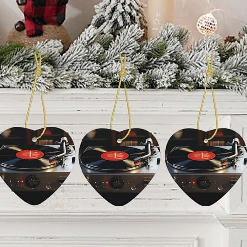 2024 Weihnachtsschmuck, doppelseitig, Keramik, Weihnachtsbaum, hängende Ornamente, Drehteller, Spieler, Feiertage, Ornamente für Weihnachtsbaumschmuck, Weihnachts-Andenken