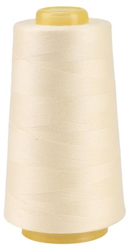FOGAWA 1 rotoli Rocchetti di filo da cucito 40S/2, 3000 Yards Filato da cucito universale poliestere filo da cucito a mano Filo da cucire per Cucito, Quilting, Patchwork (Beige 2046)