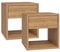 skølm Nachttisch 2er Set Floki, Nachtschrank mit Schubladen aus Holz, Eiche geölt, Beistelltisch für Schlafzimmer, Nachtkonsole Maße 40x40x40 cm