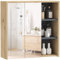 HOMCOM Armoire de Salle de Bain avec Miroir, Armoire de Toilette Miroir Montage Mural avec 3 étagères Ouverts et 2 Portes, 60 x 20 x 60 cm, Bois Naturel