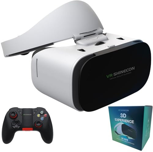 CXCZFG 3D VR Headset, Smart Glasses For Gaming Headset Video Display Glasses Myopia Adjustment 600°, For IPhone 16/15, Steam Deck, ROG, Mac, PC, Android & IOS(S01)