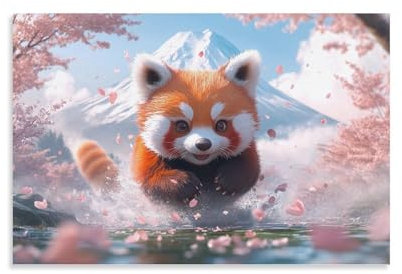 Red Panda 3D Wandkunst Ölgemälde Druck Auf Leinwand Nursery Animal Poster Und Drucke Bild Für Wohnzimmer Home Dekoration 20x30inch(50x75cm)