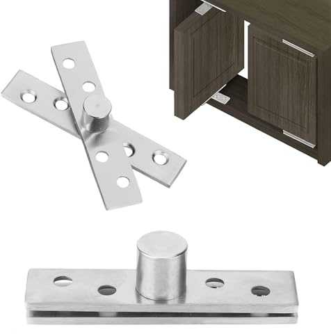 Bebochoi 2 Pezzi Cerniera Nascosta Girevole A 360 Gradi, Cerniere a Perno in Acciaio Inossidabile, Cerniere Centrali per Porta, Cerniera del Perno Della Porta, per Porte o Finestre Domestiche, Armadio