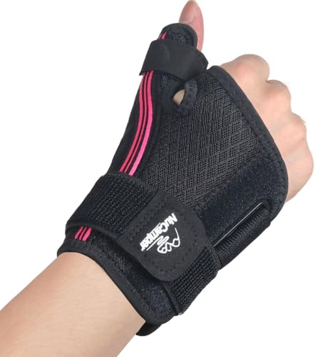 NuCamper Daumenschiene und Handgelenkstütze für Rechts/Links Hände, Leicht und Atmungsaktiv Daumenbandage für Damen & Herren, Verstellbar Daumenorthese für Daumensattelgelenk, Sehnenscheidenentzündung
