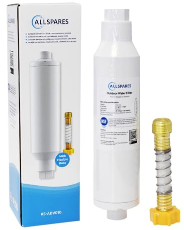 AllSpares Outdoor Wasserfilter geeignet für Wohnwagen und Boote - Mobiler Wasserfilter zur Verbesserung der Wasserqualität beim Camping oder am Meer