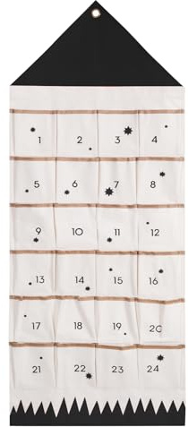 SAVORLIVING Adventskalender zum Befüllen 2025 Stoff Adventskalender Adventskalenders zum Aufhängen Weihnachtskalender zum Befüllen mit 24 Taschen Wiederverwendbar Adventskalende Wand (Schwarz)