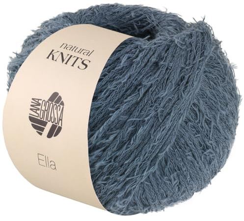 LANA GROSSA Ella | Flauscheffektgarn aus 100% Baumwolle | Handstrickgarn aus 100% Baumwolle | 50g Wolle zum Stricken & Häkeln | 130m FB 7