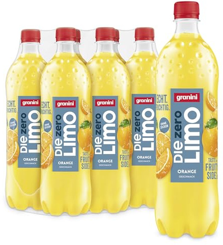 Die Limo von granini Zero Orange – ohne Zucker, mit Geschmack aus echten Früchten, natürlich erfrischend, EINWEG (6 x 1,0L)