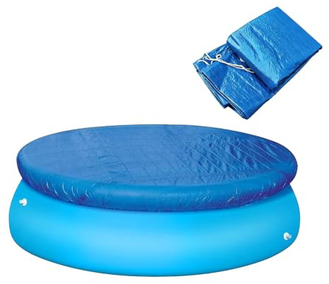 Bâche de piscine ronde de 1,8 m - Facile à installer - Anti-poussière - Pour piscines gonflables et hors sol (183 cm)