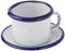 Ibili Taza+PLATILLO 5 CM, Stainless Steel, Blanco y Azul, 1 Unidad (Paquete de 1)