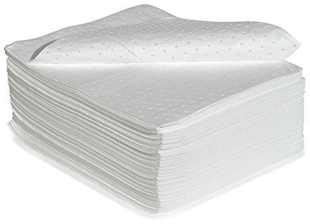 DENSORB Ölbindemittel Vlies Matten Economy, light, 400 x 500 mm, 100 Stück, zur Aufnahme von Öl- oder Treibstoffverunreinigungen auf Wasseroberflächen, reißfest, schwimmfähig