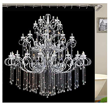 KnSam Duschvorhang Anti-Schimmel Wasserdicht Vorhänge an Badewanne Bad Vorhang für Badezimmer Lampe 100% PEVA inkl. 12 Duschvorhangringen 180 x 180 cm