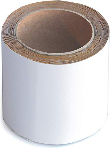 Wupsi Nastro in PVC per la Riparazione di Teloni, Tendoni, Teli e Pellicole- Nastro Adesivo per Strappi, Squarci e Fori su Teloni di camion, Copertura di Rimorchi, Serre, Bianco, 10 cm X 5 m