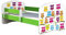 ACMA Kinderbett Jugendbett mit Einer Schublade und Matratze Grün mit Rausfallschutz Lattenrost II 140x70 160x80 180x80 (31 Eule, 160x80)
