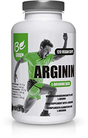 BeGreen L-Arginin Kapseln, 4400 mg L-Arginin pro Tagesdosis, 100% vegan hergestellt durch pflanzliche Fermentation ohne künstliche Zusätze, 120 Kapseln, Laborgeprüfte Qualität, Made in Germany