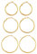 Flongo Damen Groß Ohrringe 3 Paar Set Gestüt Reifen Huggie Ohrringe Creolen Gold große Runden Poliert Chic Elegant Damen Frauen