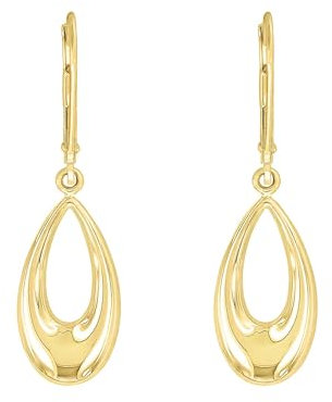 forme di Lucchetta – Ohrringe Tropfen aus 14 Karat Gelbgold mit Brisur für Damen