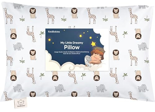 Kopfkissen Kleinkind mit Kissenbezug - Weich Bio Baumwolle Kissen Kinder zum Schlafen - Waschbar Kleinkind Kopfkissen - Kinderkopfkissen für Kleinkinder - Kinderkissen (The Wild)