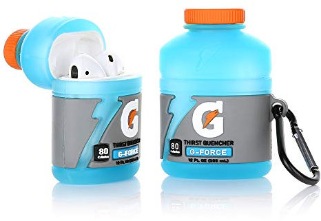 TAOCHEN Cute Case for AirPods 1st/2nd Generation Earbuds with Keychain - Shockproof Protection Covers with Cartoon Candy Snacks Design for AirPods 1 and AirPods 2 (G Sports Drink)
