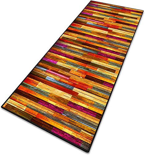 MENGH Teppich Läufer Flur Küchenteppich läufer Geometrische Muster Kurzflor 6mm rutschfest & leicht abwaschbar für Küche Schlafzimmer Wohnzimmer - 40x140cm