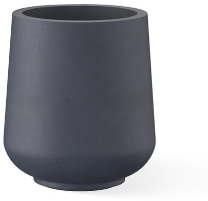 Kante Fioriera da esterno moderna in cemento leggero con curve morbide, carbone