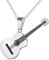 HMOOY Gitarren-Halskette, Plektrum, aus Edelstahl 316L, Halskette mit Gitarrenanhänger für Herren, verstellbar, Geschenk für Liebhaber, Musikinstrument, Schmuck für Musiker, Metall