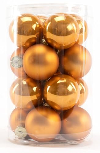 TrendLine Weihnachtskugeln Mini Glas Ø 35mm 16 STK. Bernstein Christbaumschmuck