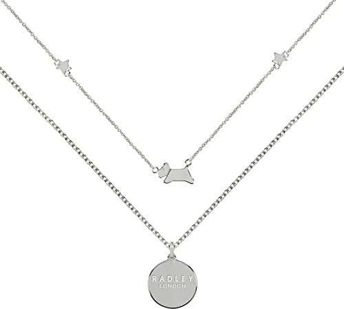 RADLEY Ladies Silver Plated Leaping Dog and Stars Double Chain Necklace RYJ2209S One Size