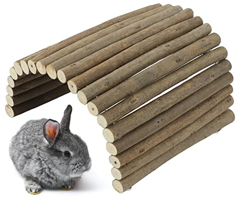 Wooden Hamster Tunnel, Bendable Bridge for Small Pets