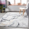 Livabliss Berlin Wohnzimmer Teppich Modern - Abstrakt Design in Marmor Optik 160x220 cm für Esszimmer, Schlafzimmer - Weicher Kurzflor in Grau, Blau, Elfenbein