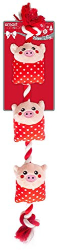 YöL Pigs In Blanket Plush Rope Dog Toy Christmas Indoor Outdoor Dog Puppy Squeak Toy Gift